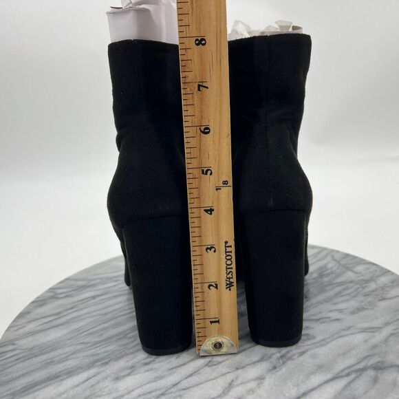 Charlotte Russe Womens 6 Black Morris Bootie Faux Suede Side Zip Ankle Heel Boot - Picture 5 of 12